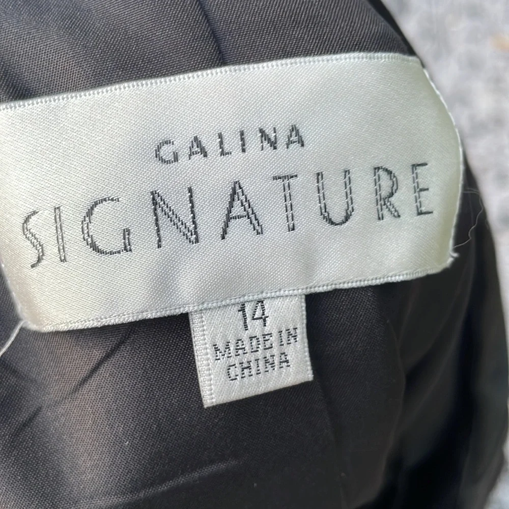 Galina  signature, satin gown with high front slit